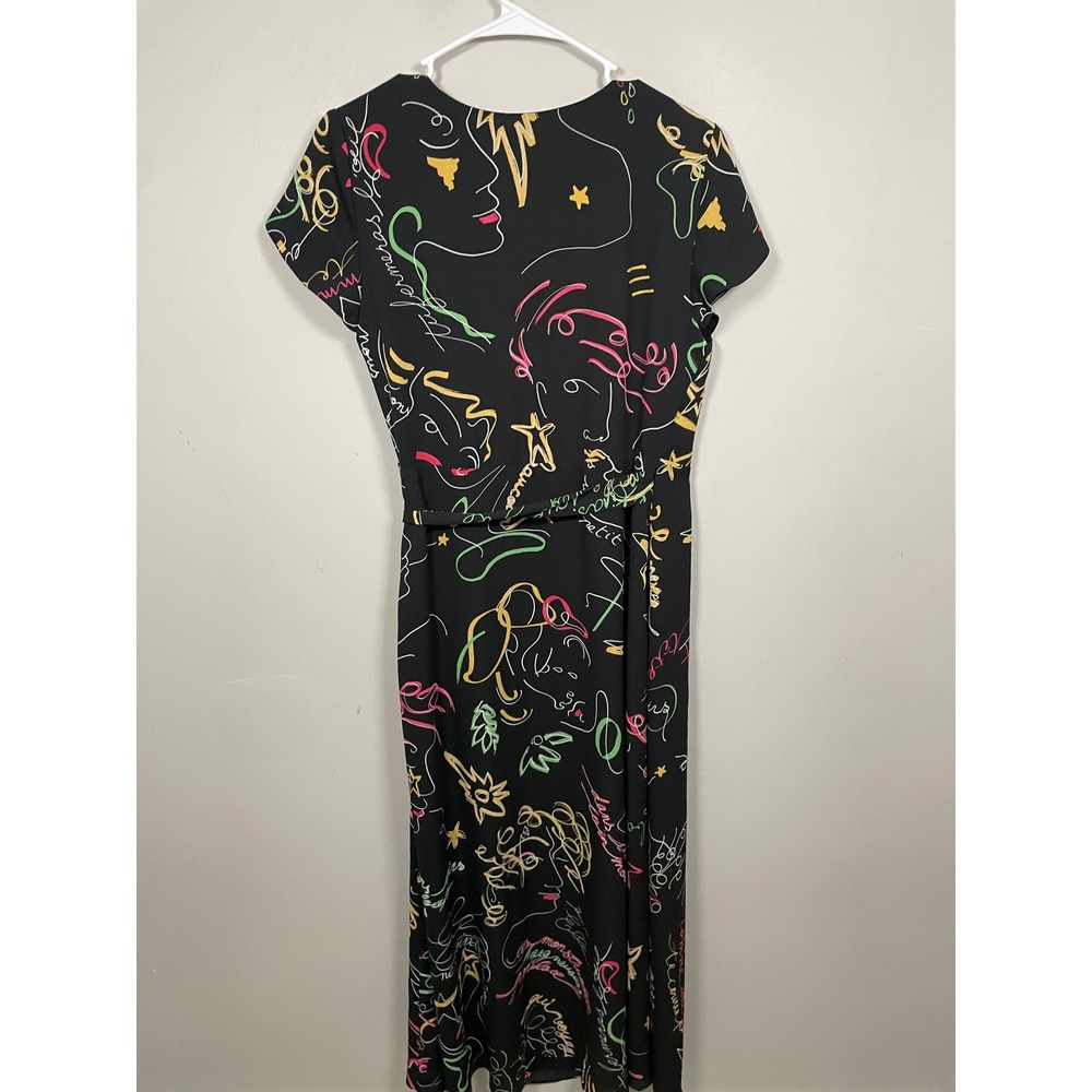 Aritzia Babaton Wallace Split Wrap Midi Dress in Doodle Print Size Small - Picture 6 of 12
